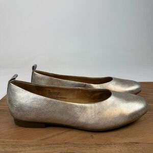 New Womens Born Patrice Gold Metallic Leather Ballet Flats Size 8 M